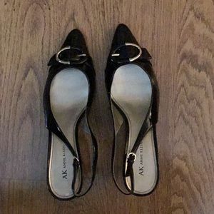 Anne Klein Patent Leather Slingback Kitten Heels